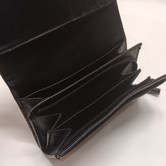 Coach Signature Jacquard Leather Envelope Buckle Bifold Wallet Zip - Picture 6 of 8